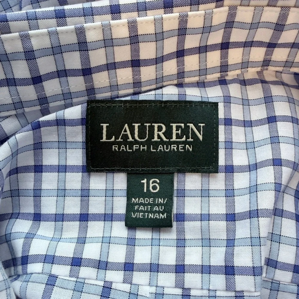 Lauren Ralph Lauren Button Down Top Plaid Preppy Old Money Nautical Women's M - Picture 3 of 13